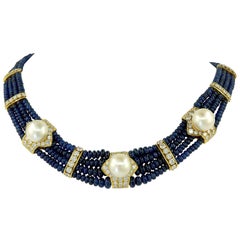 Fred Diamond, Sapphire & Pearl Necklace