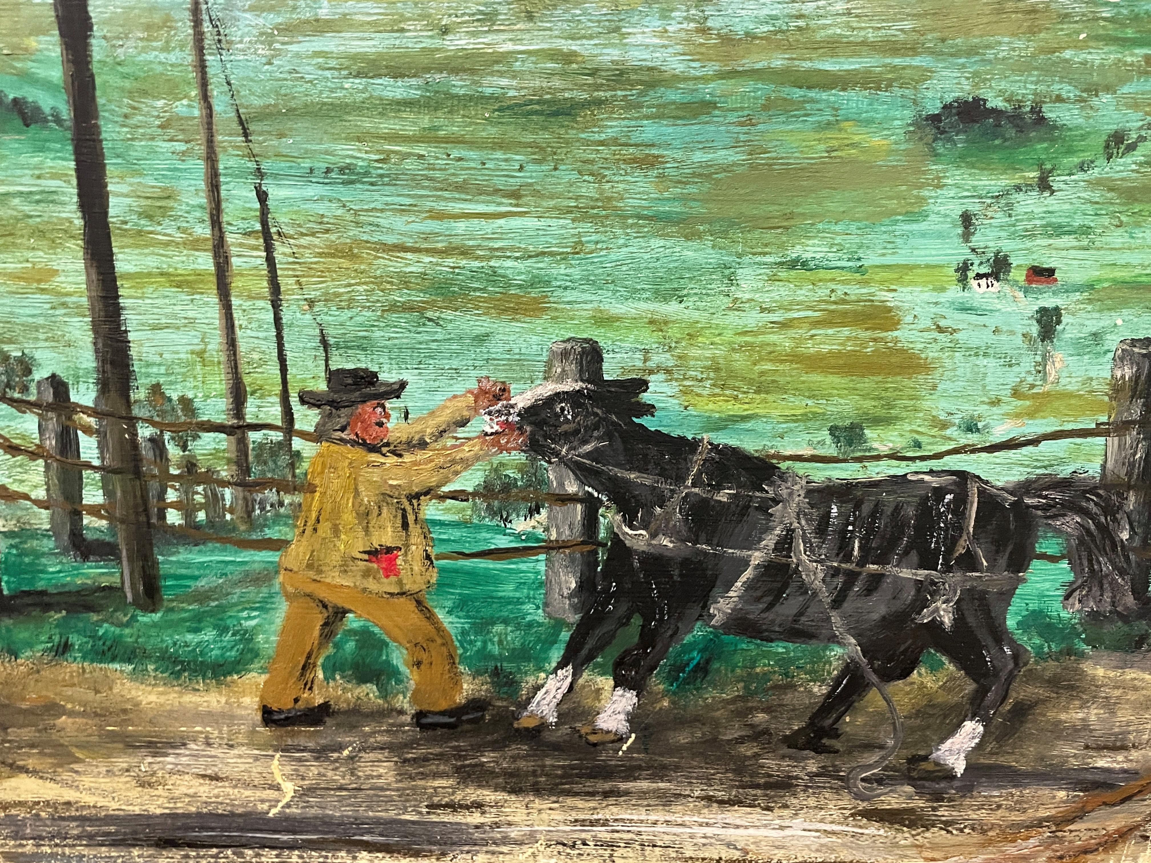 Swapping Horses Fred E. Robertson, Grandma Moses, Autodidaktische Landschaft im Angebot 4