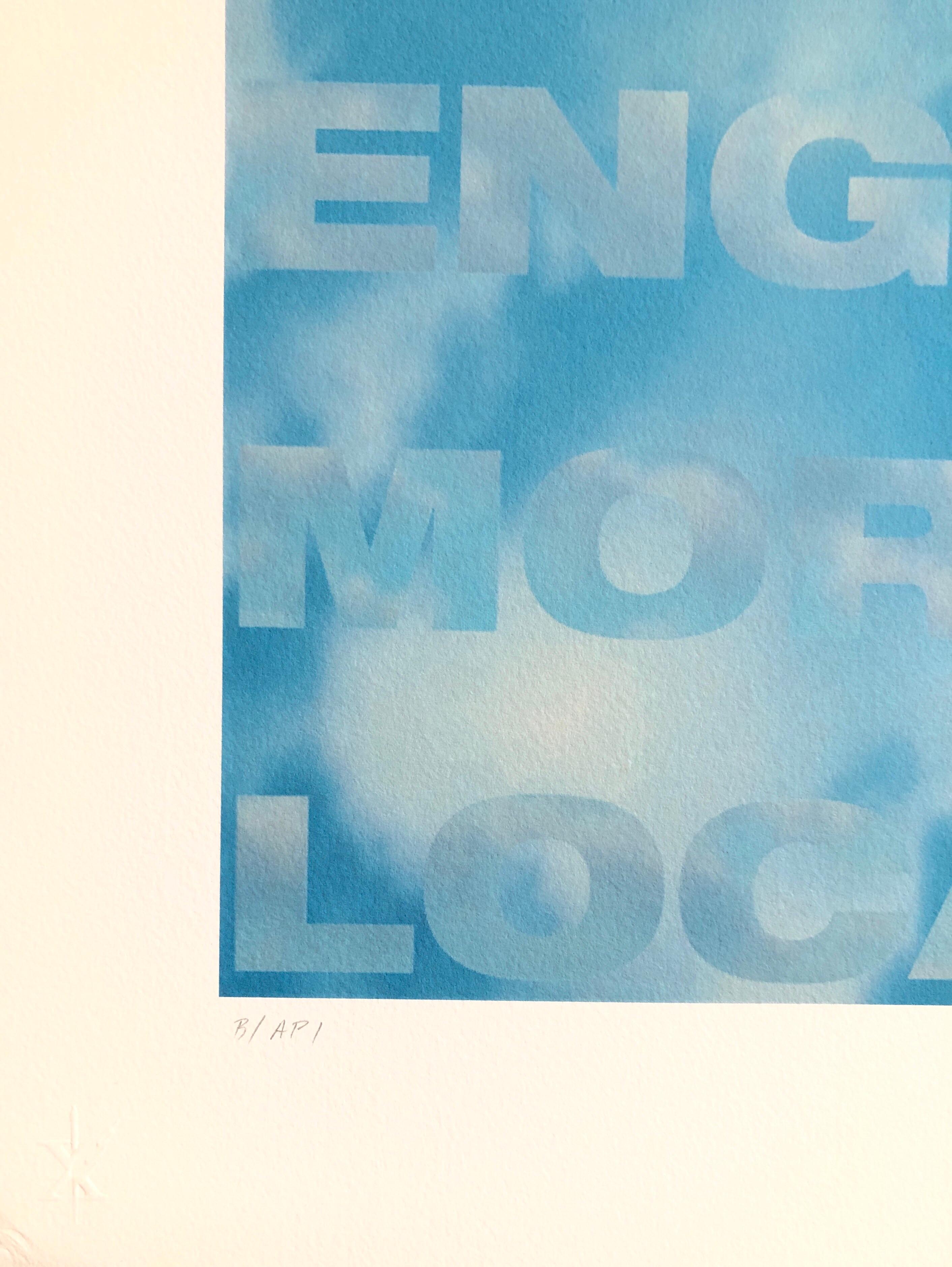 Großer himmelblauer Iris-Druck Texturbasierter Konzeptueller Muse X LA Künstler 1 von 2 B (Abstrakt), Print, von Fred Fehlau
