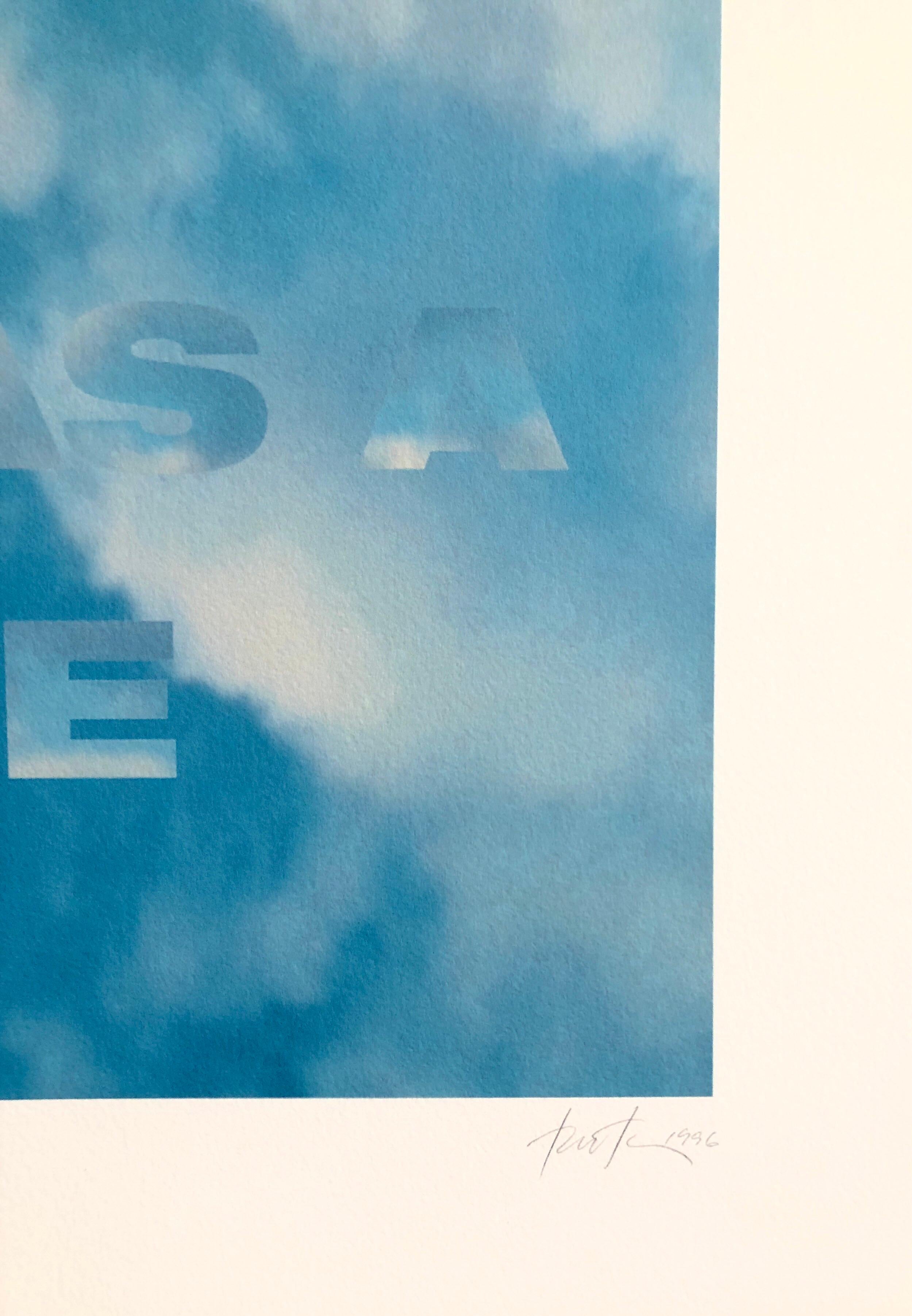 Large Sky Blue Color Iris Print Text Based Conceptual Muse X LA Artist 1 of 2 B For Sale 2