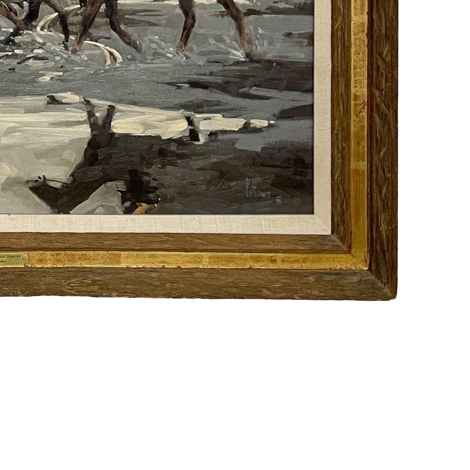 American Western Cowboy Caballo y Ganado Pintura al óleo 