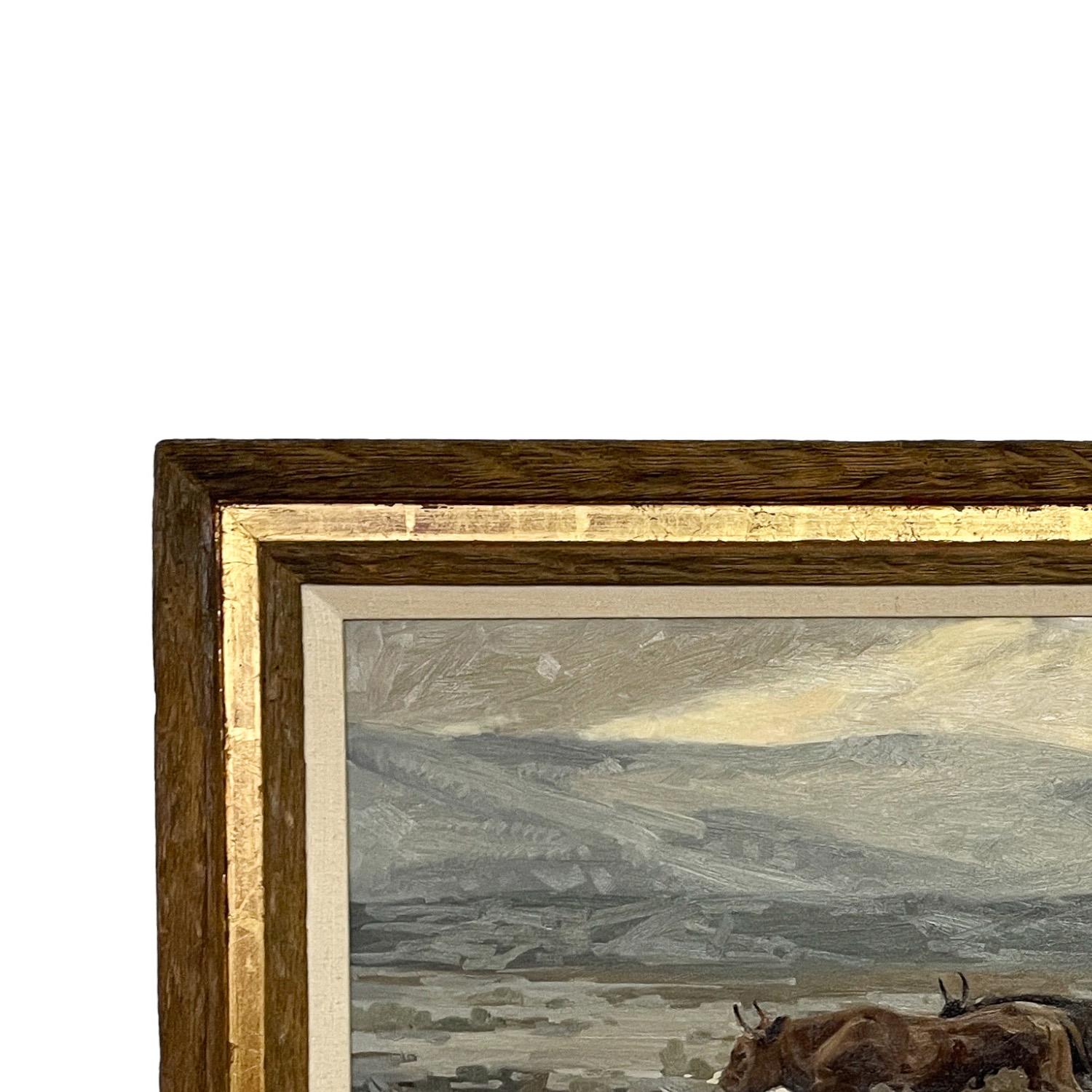 American Western Cowboy Caballo y Ganado Pintura al óleo 