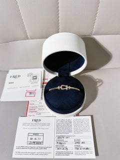 Pulsera tipo herradura FRED Force 10 de oro rosa de 18 quilates, tamaño mediano, con pavé de diamantes