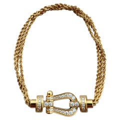 Fred Force 10 18K Yellow‑Gold Full‑Pavé Diamond Horseshoe‑Link Bracelet