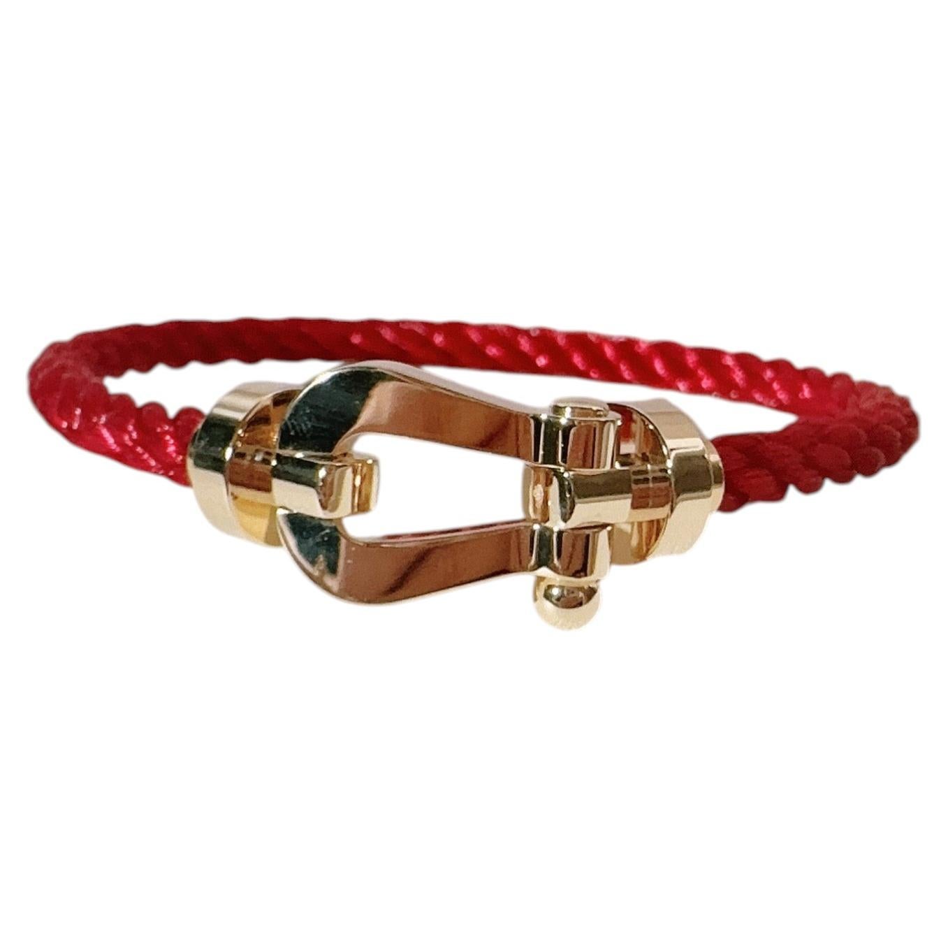 Pre-owned Fred Force 10 Bracelet With 18k Yellow Gold Horseshoe Buckle