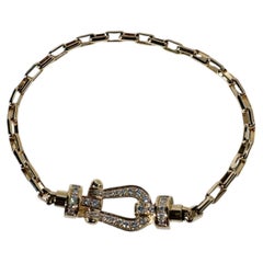 FRED Force 10 Kollektion: Hufeisen-Armband aus 18-karätigem Gold mit Pavé-Diamanten