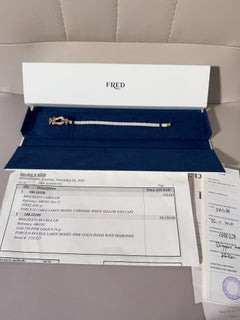 FRED Force 10 Collection 18K Rose Gold Half-Diamond Large Size Bracelet