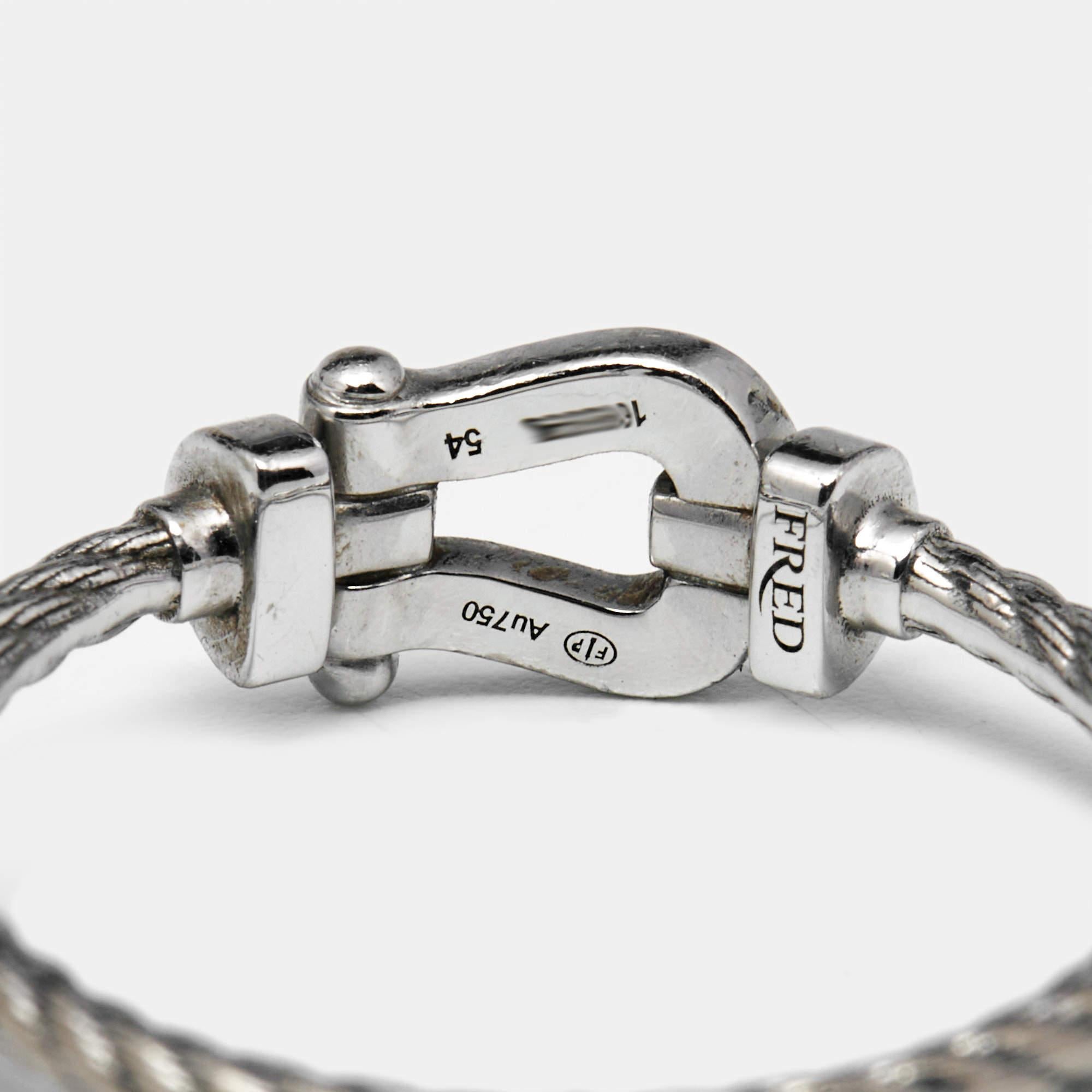 Fred Force 10 Diamond 18k White Gold Ring Size 54 1