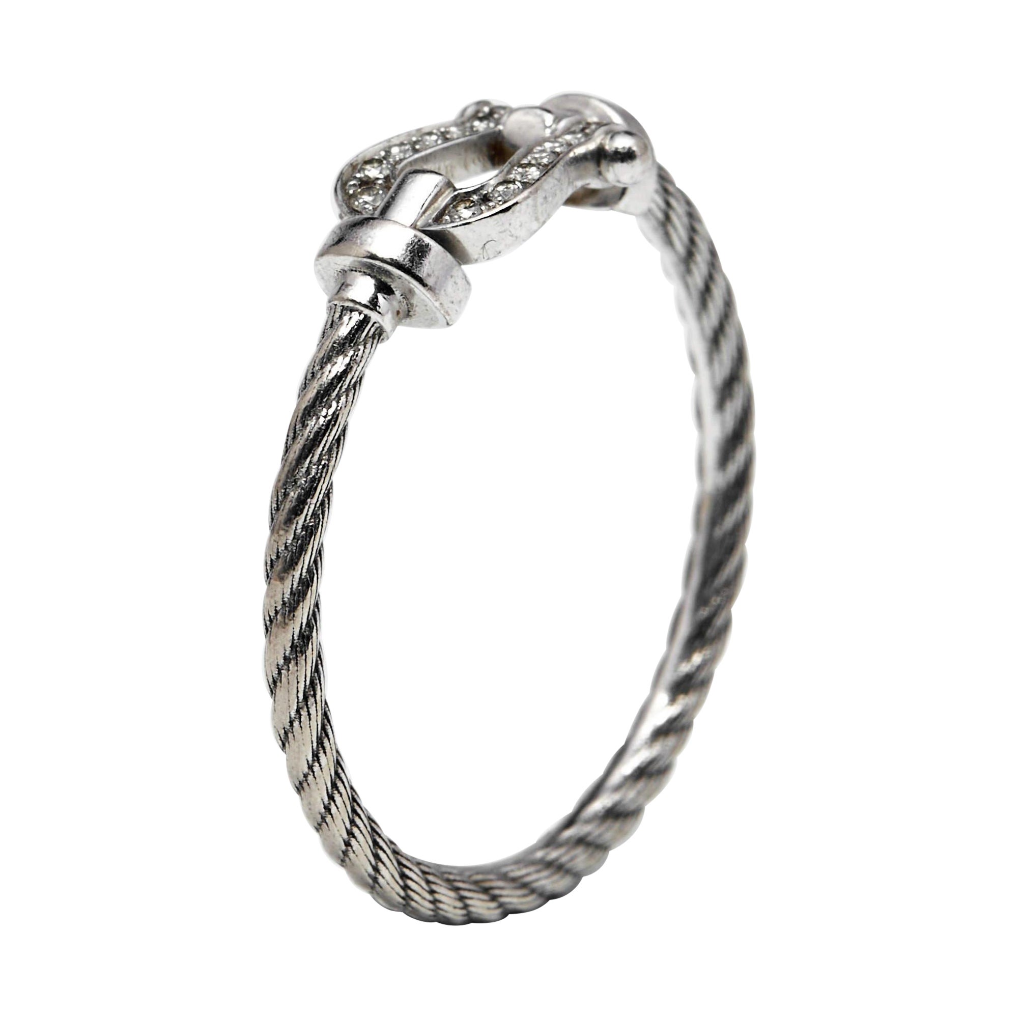 Fred Force 10 Diamond 18k White Gold Ring Size 54