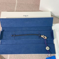 Fred Bracelet grand format 10 diamants en or jaune, taille 15