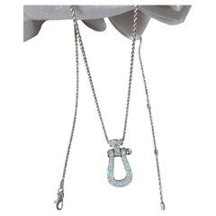 Collar FRED Force 10, modelo grande, de oro blanco de 18 quilates totalmente engastado con diamantes