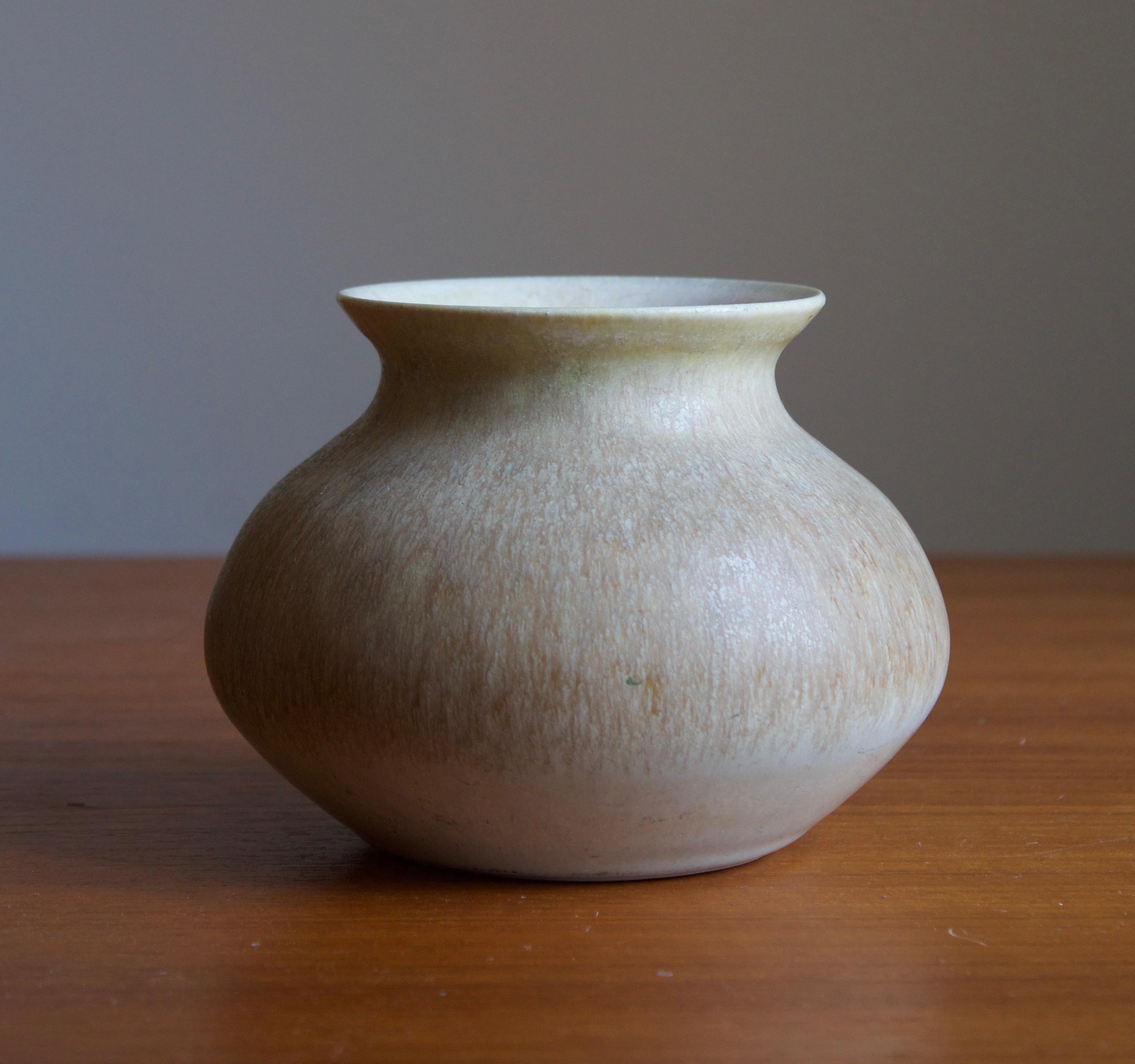 Swedish Fred Forslund, Small Vase, Glazed Stoneware, Artists Studio, Sweden, 1978