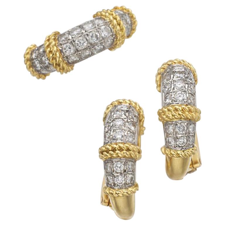 Fred Gold and Diamond Demi-Parure For Sale