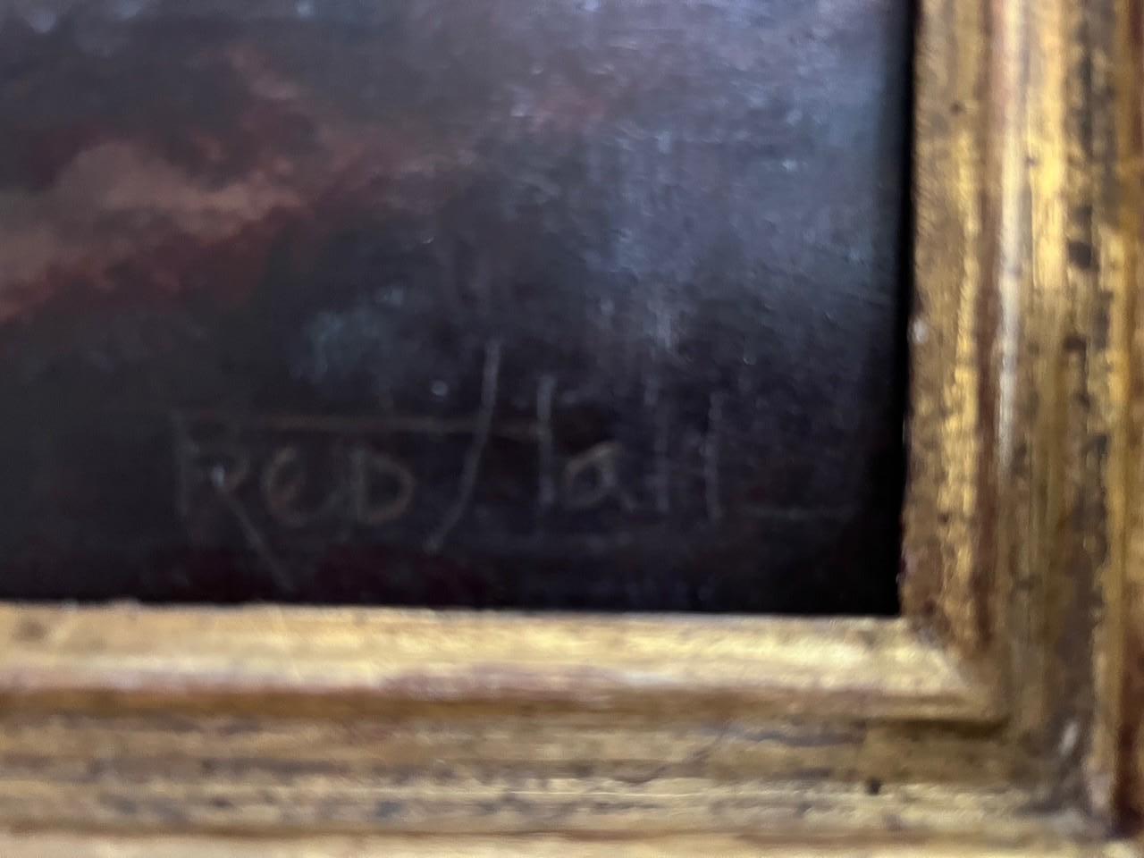 Early Twentieth Century Newlyn School Still Life of Roses in a Vase Oil Painting.  Fred Hall was an English Impressionist Painter of Landscapes, Rustic Subject and Portraits who exhibited at the Royal Academy and the Paris Salon.  He was an