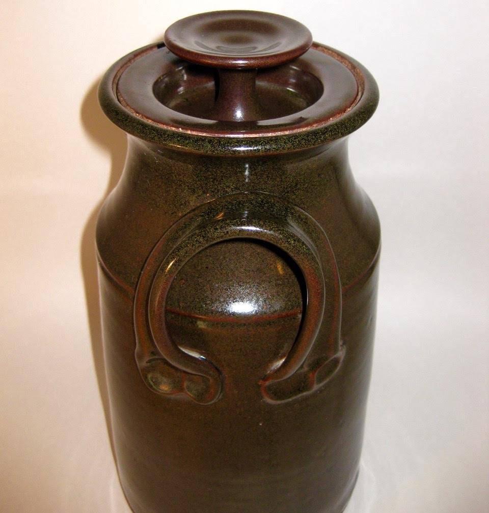 Mid-Century Modern Fred Hamann Studio Art Stoneware Pottery Lidded Canister For Sale