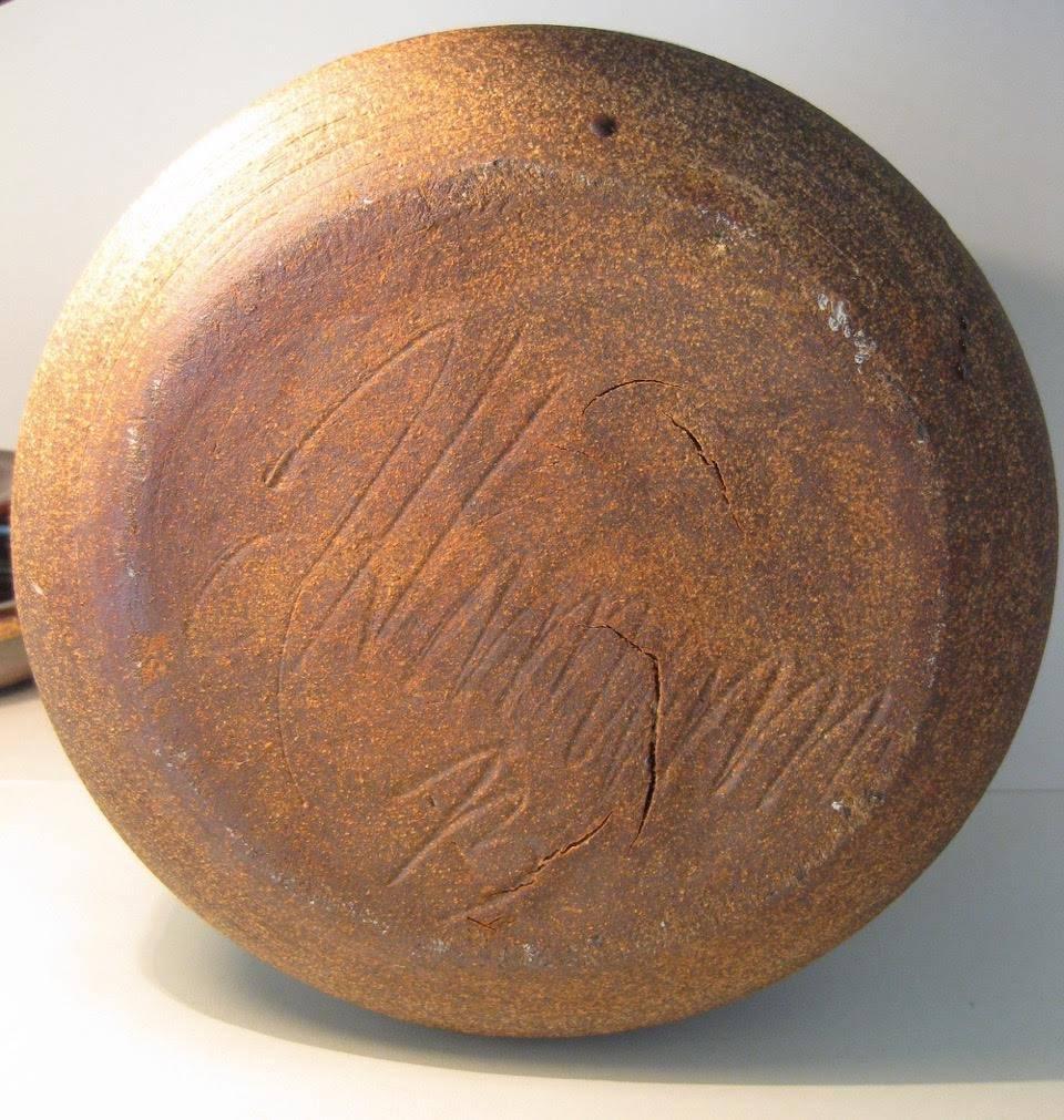Late 20th Century Fred Hamann Studio Art Stoneware Pottery Lidded Canister For Sale