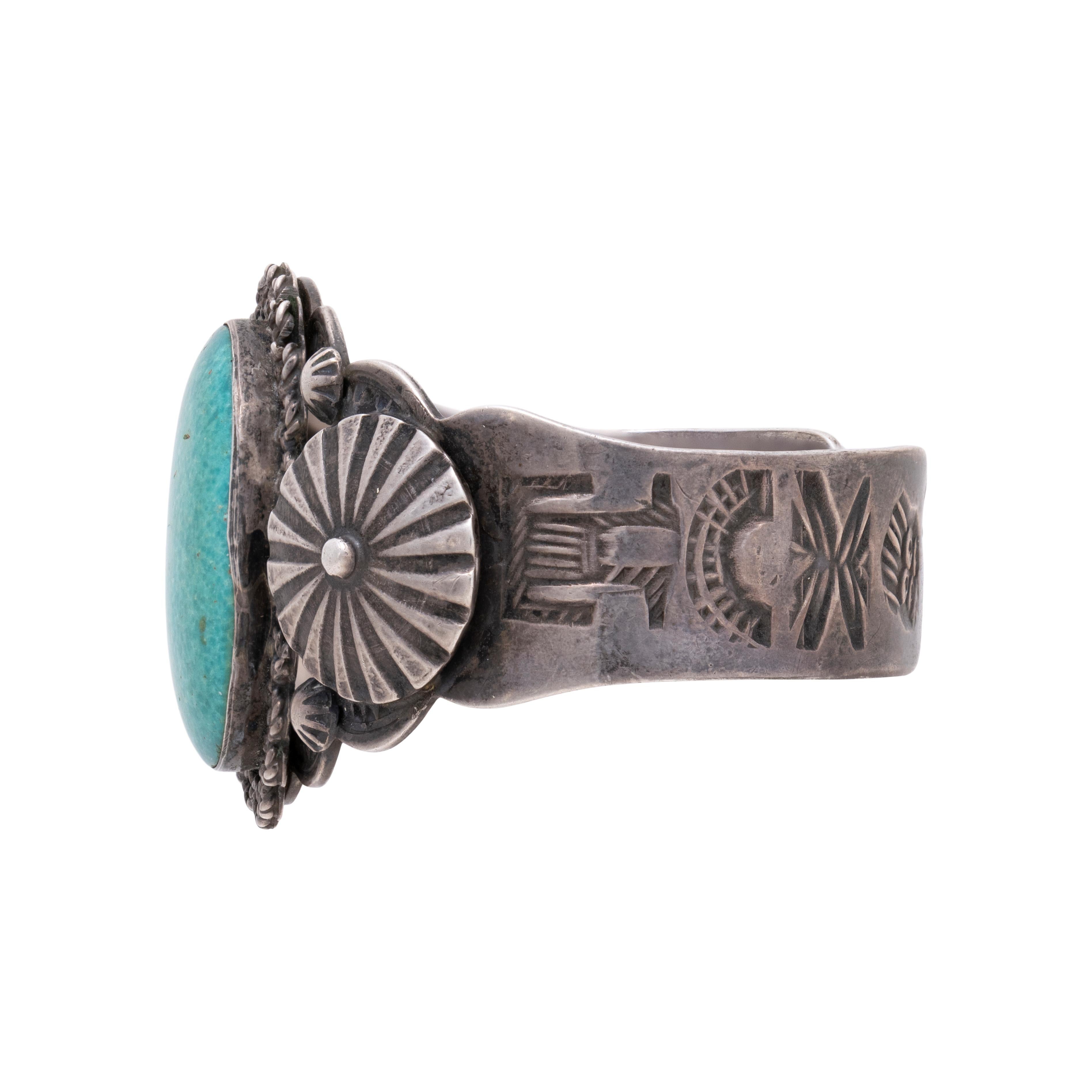 Pulsera de turquesa estilo Fred Harvey Corte oval en venta