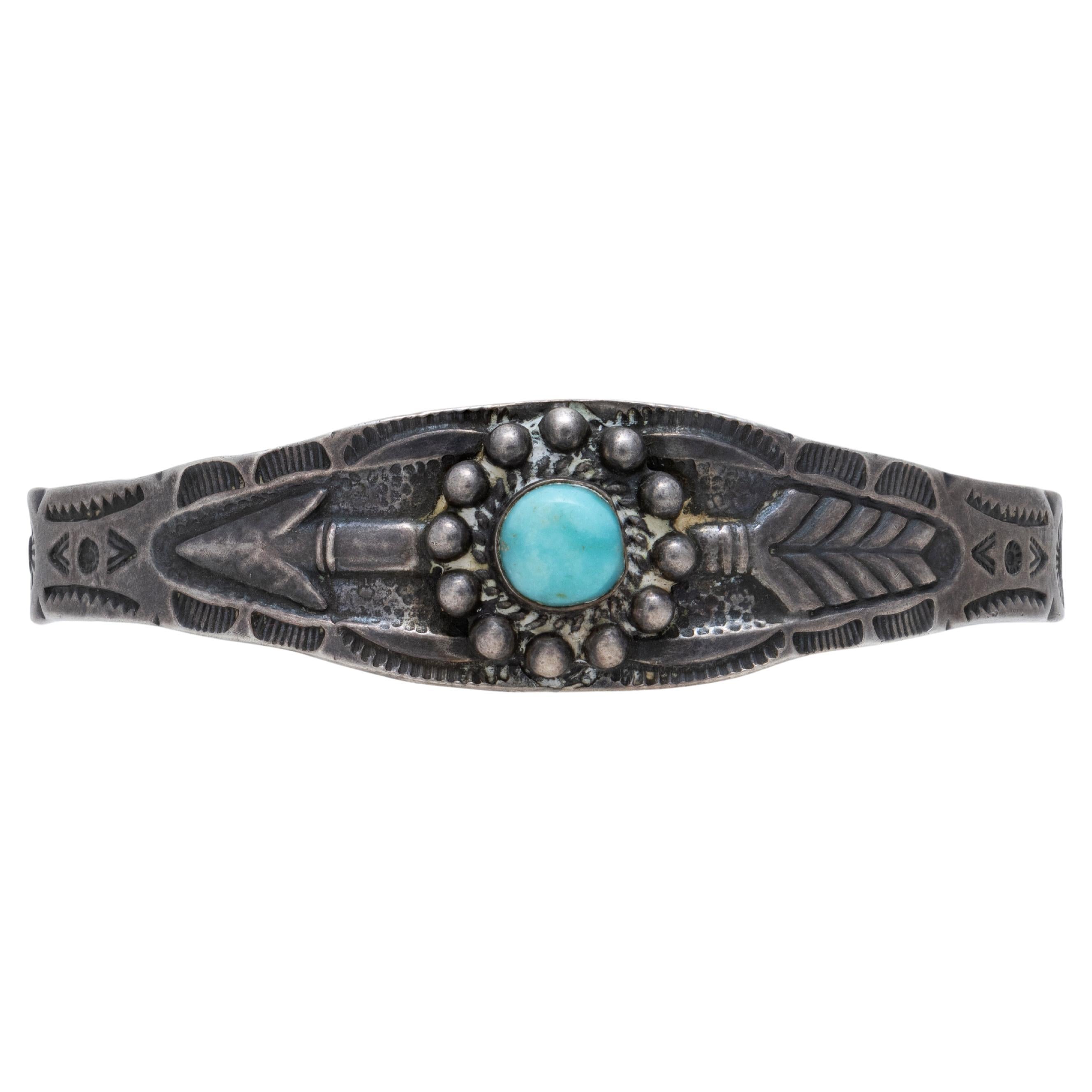 Fred Harvey Turquoise Bracelet For Sale