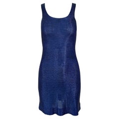 FRED HAYMAN 90's Vintage Electric Blue Beaded Mini Dress