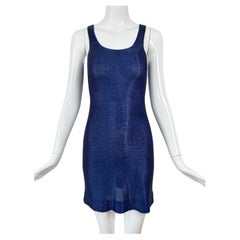 FRED HAYMAN 90's Vintage Electric Blue Beaded Mini Dress
