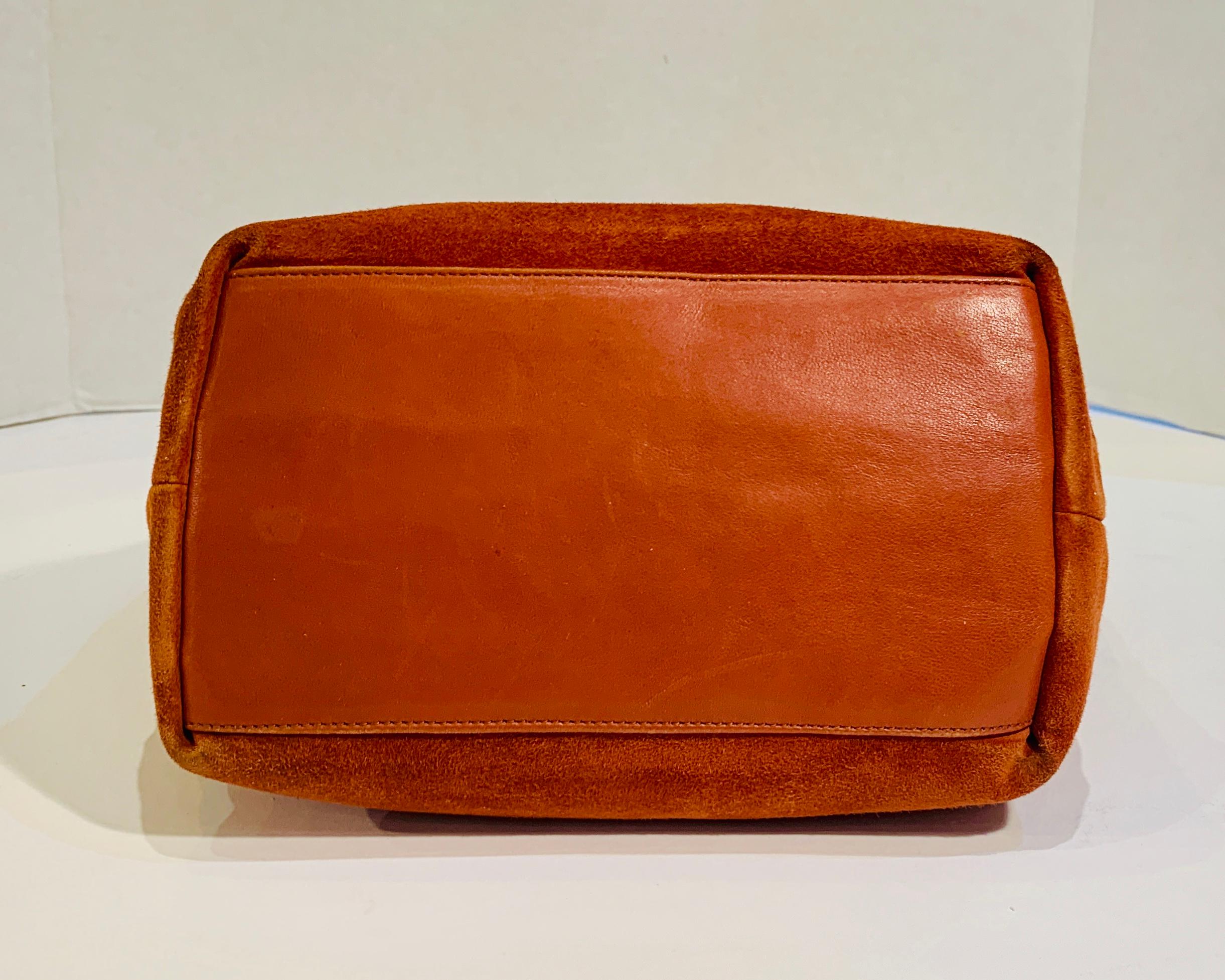 Fred Hayman Beverly Hills 273 Rust Suede and Crystal Embellished Evening Purse 7