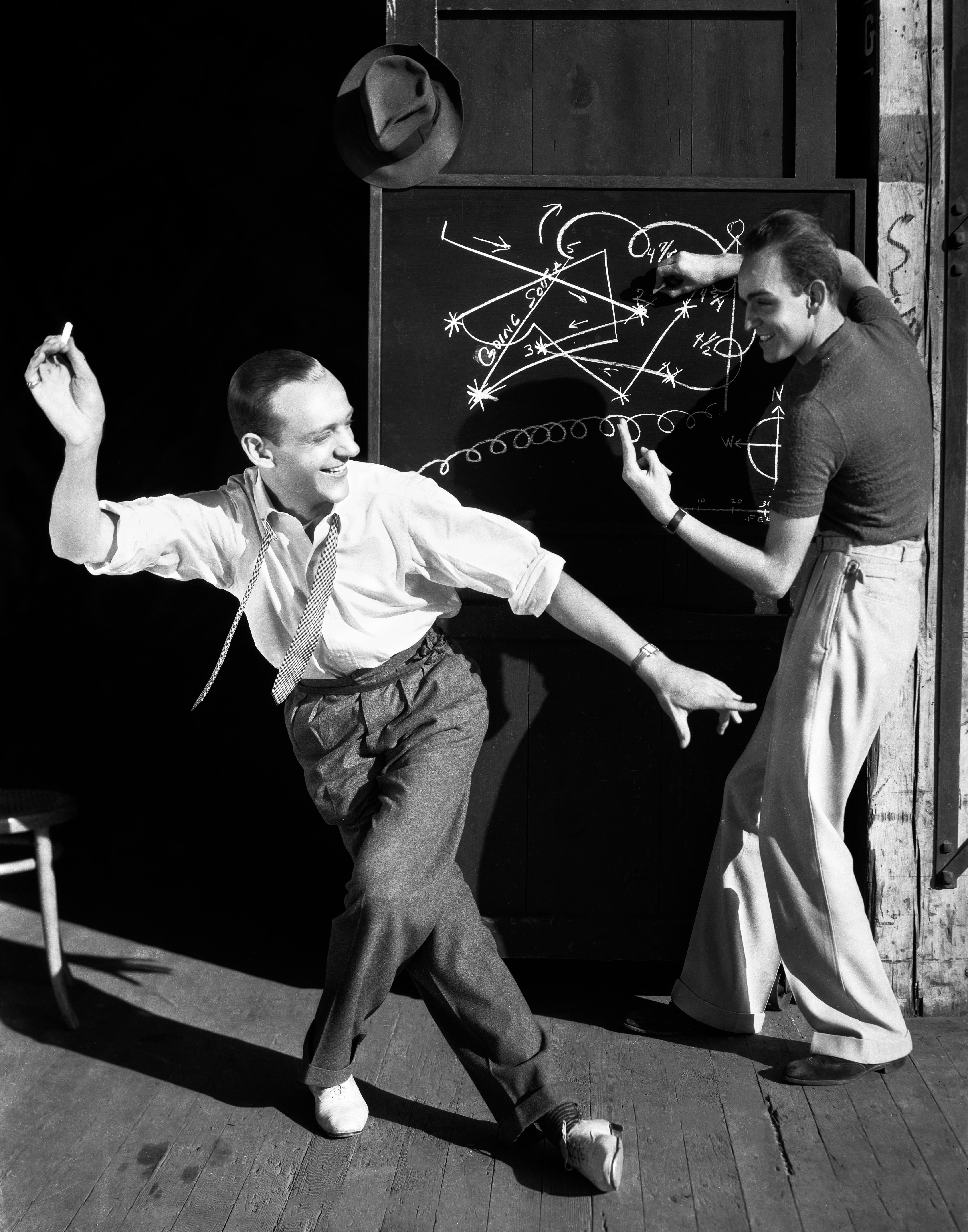 Fred Hendrickson Black and White Photograph - Fred Astaire Planning Dance Moves II Fine Art Print