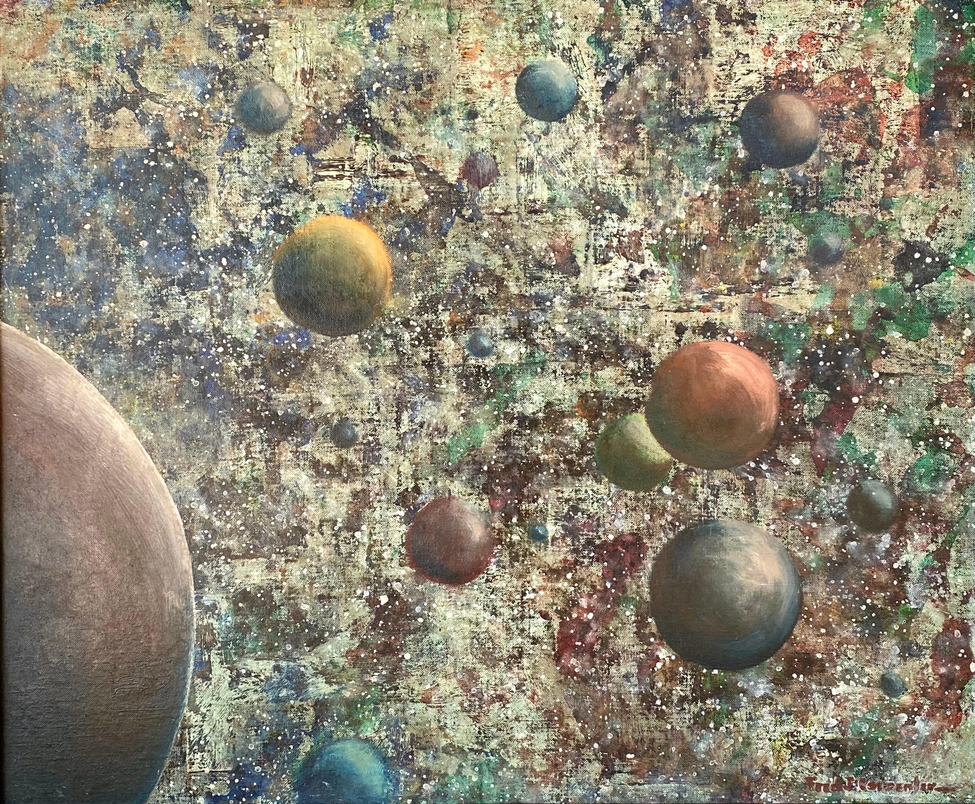 “Spatial Orbs” - Modern Painting by Fred J. Carpenter 