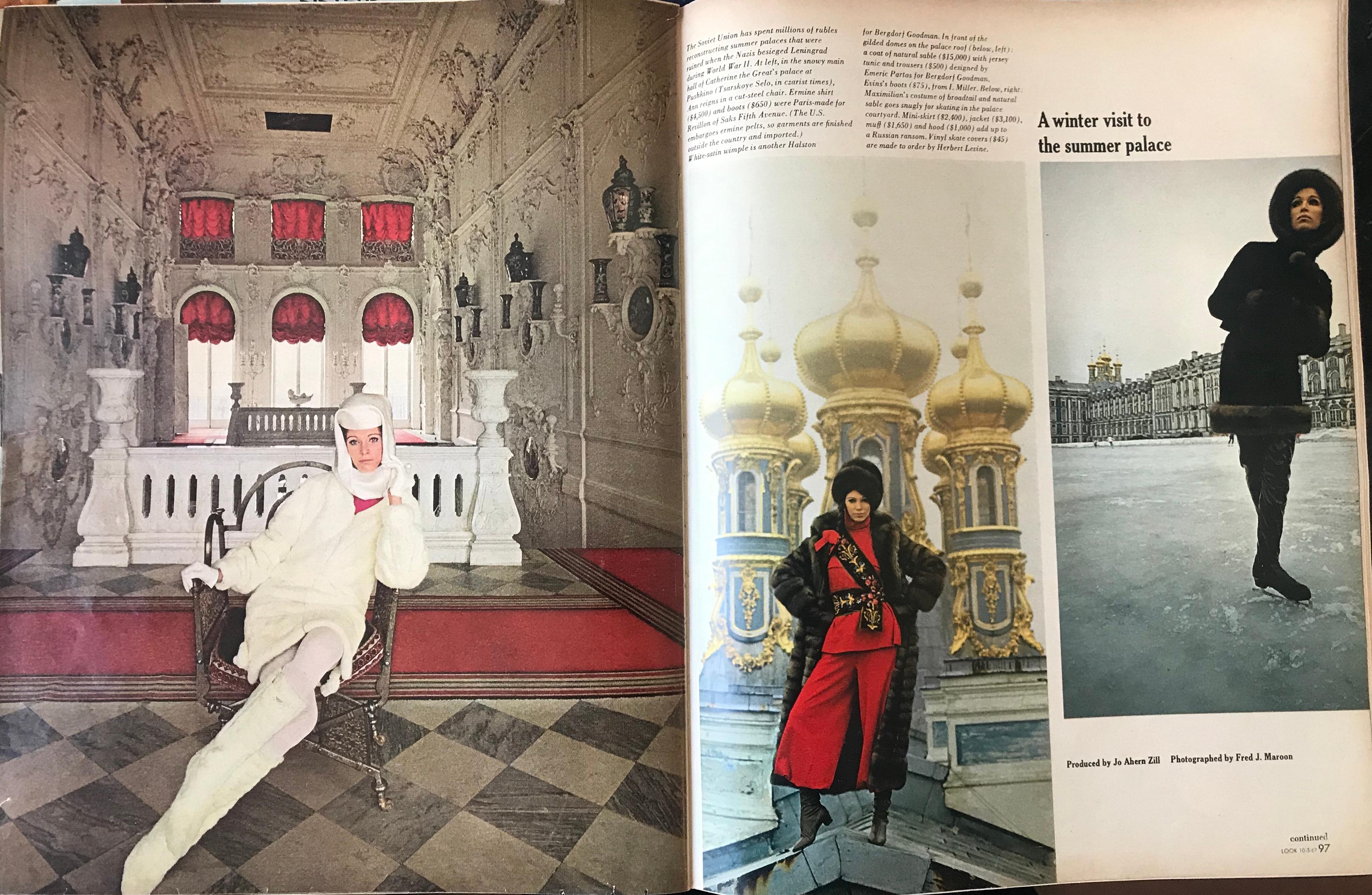 Leningrad: Gilded Domes of the Catherine Palace in nearby Pushkin  - Contemporary Print by Fred J. Maroon