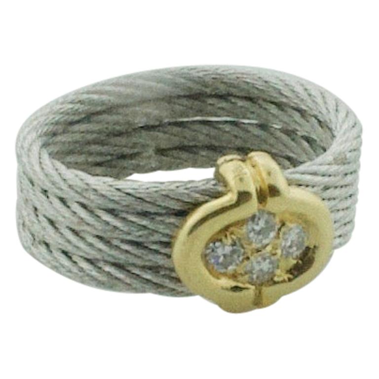 Fred Joaillier Force Ten Diamond Ring in Steel and 18 Karat, circa ...