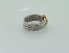 Fred Joaillier Force Ten Diamond Ring in Steel and 18 Karat, circa 1980s