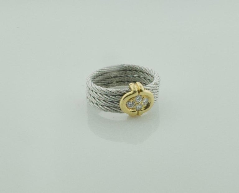 Fred Joaillier Force Ten Diamond Ring in Steel and 18 Karat, circa ...