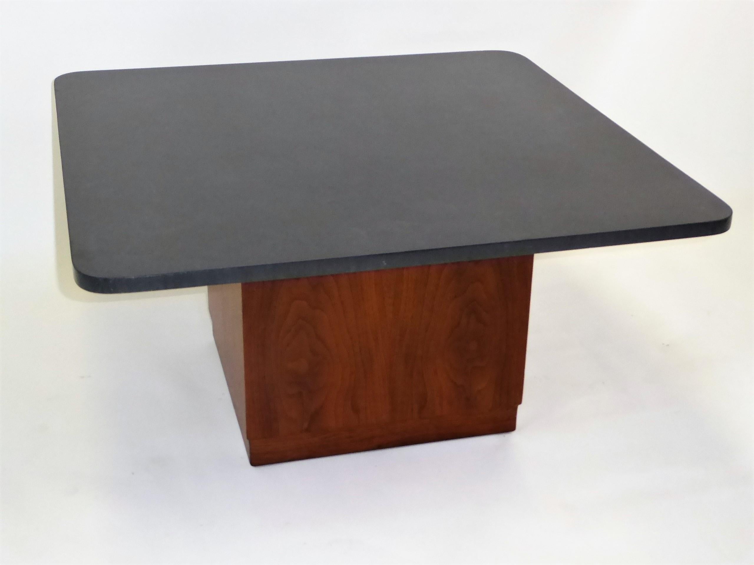 Mid Century Slate Top Walnut Coffee Table by Fred Kemp 2