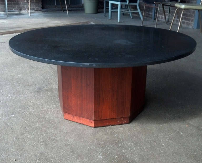 American Fred Kemp Walnut and Slate Coffee Table