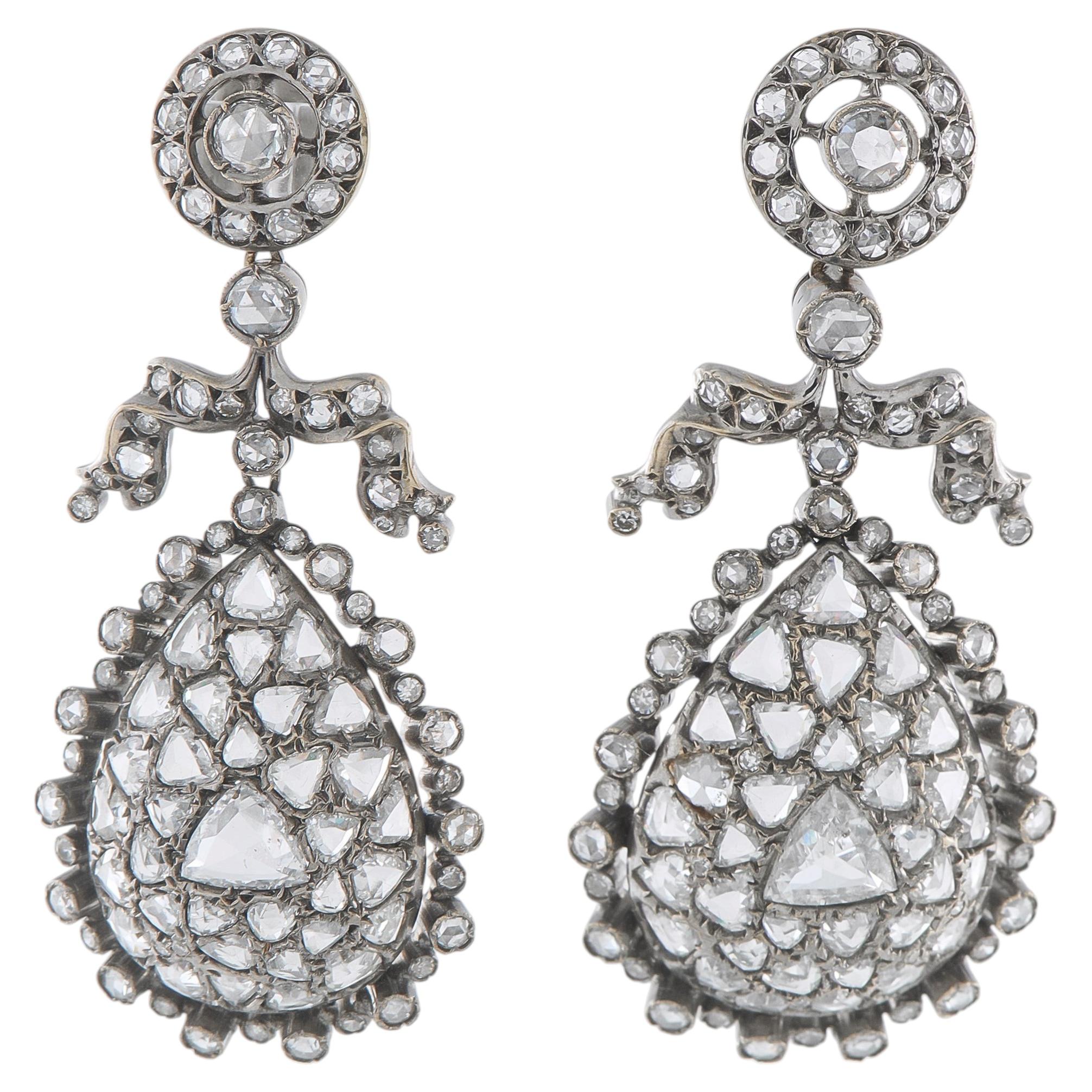 Pre-owned Fred Leighton 18k White Gold 8.37ct Diamond Earrings Mf43-030326