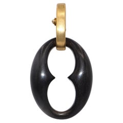 Fred Leighton 18k Yellow Gold Ebony Wood Pendant