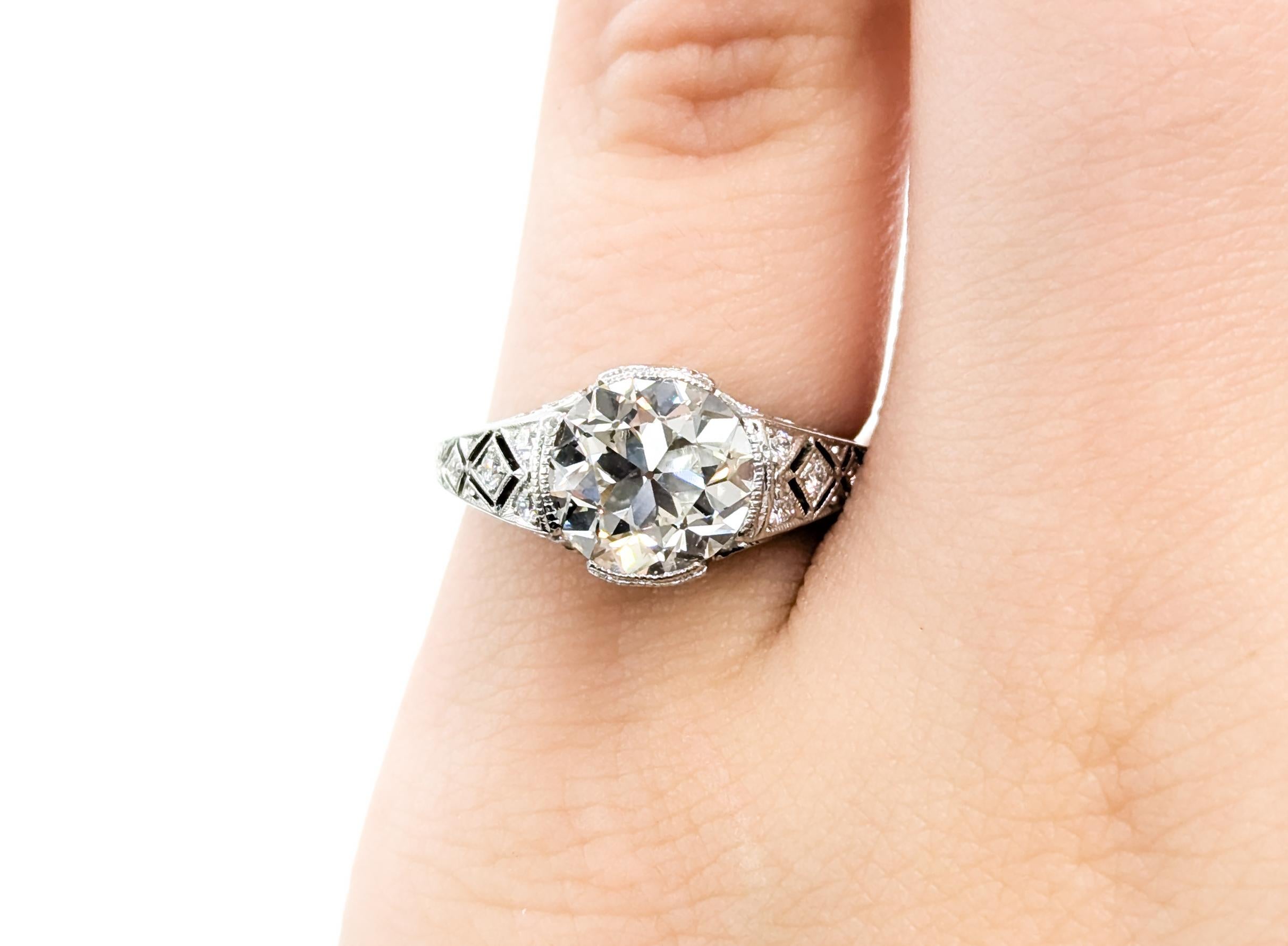 Fred Leighton 2.06ct Diamond Platinum Engagement Ring In Excellent Condition In Bloomington, MN