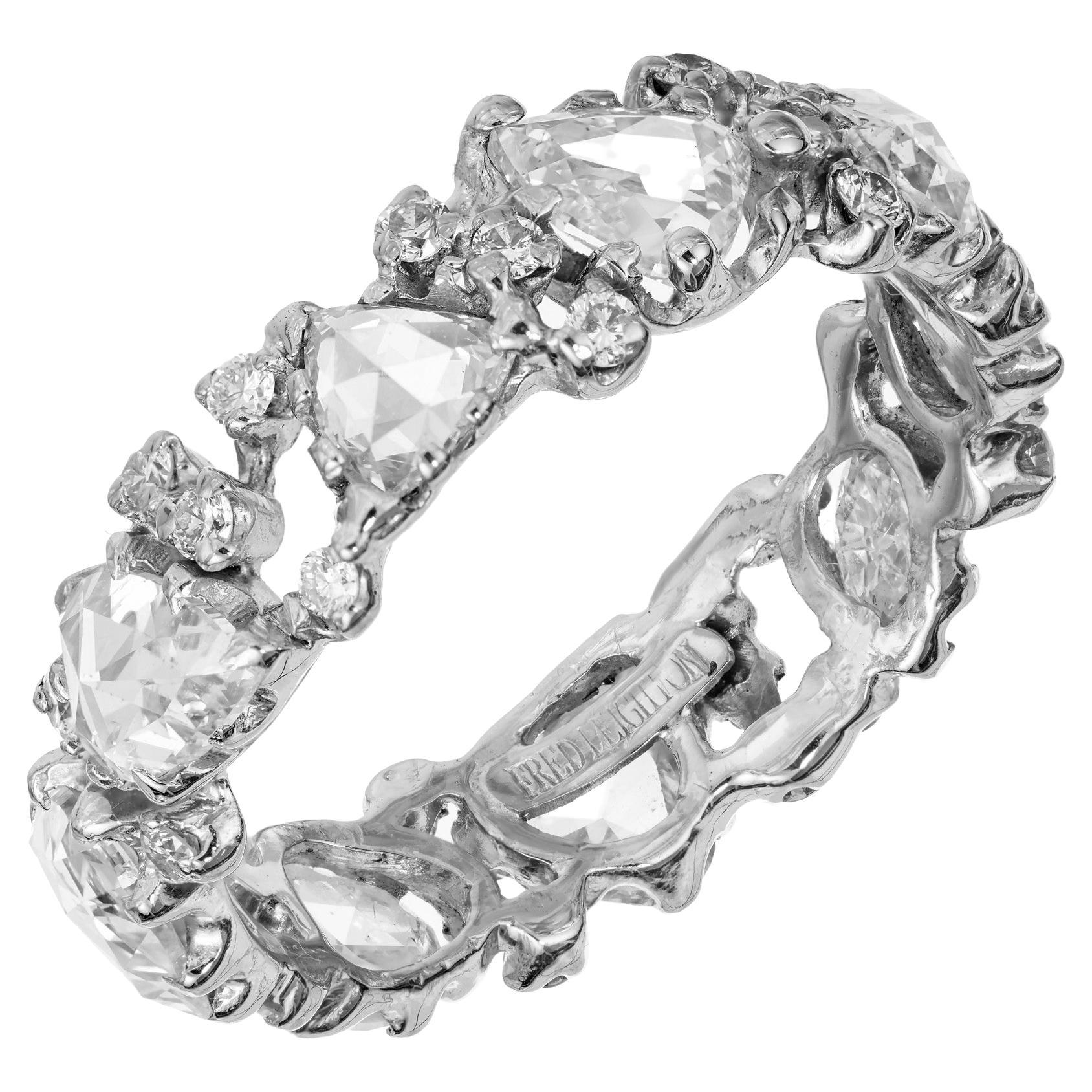 Fred Leighton 2.70 Carat Diamond White Gold Eternity Wedding Band Ring