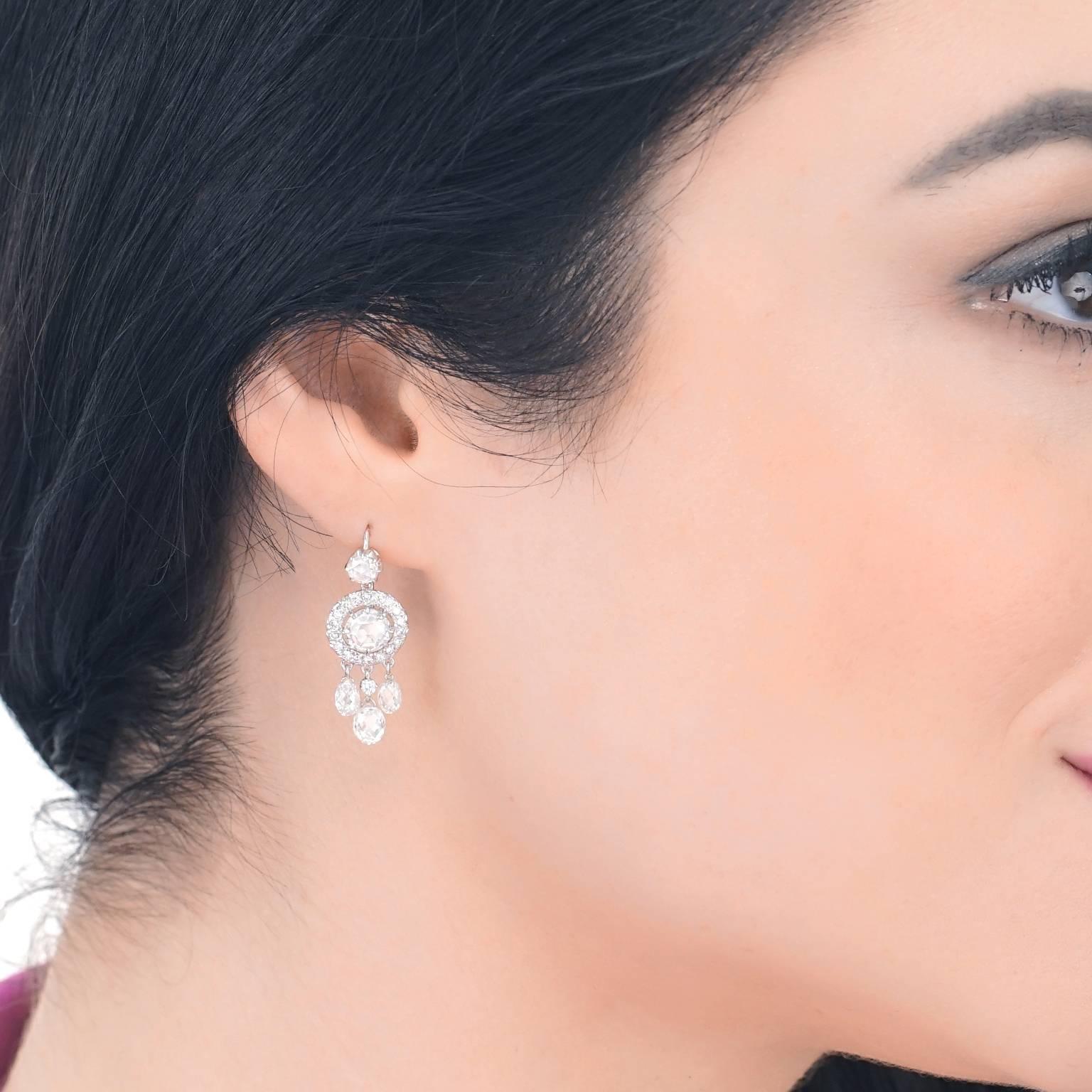 Women's Fred Leighton Diamond Set Gold Chandelier Earrings