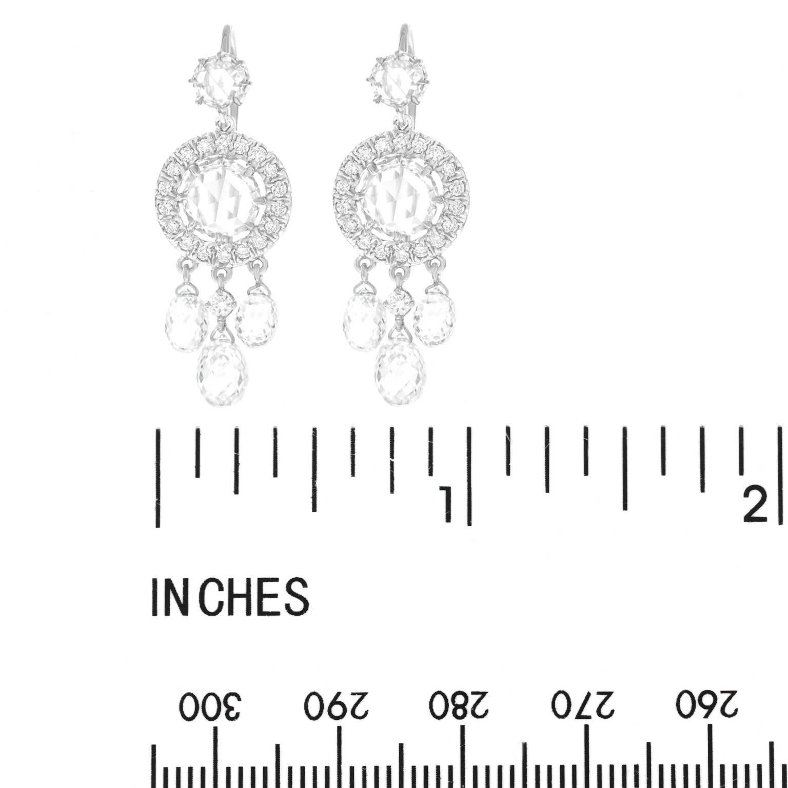 Fred Leighton Diamond Set Gold Chandelier Earrings 2