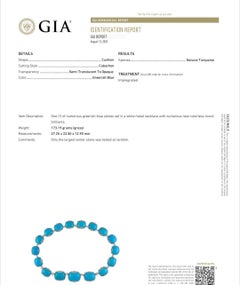 Fred Leighton Nat'l Turquoise and Diamond Necklace in 18k White Gold