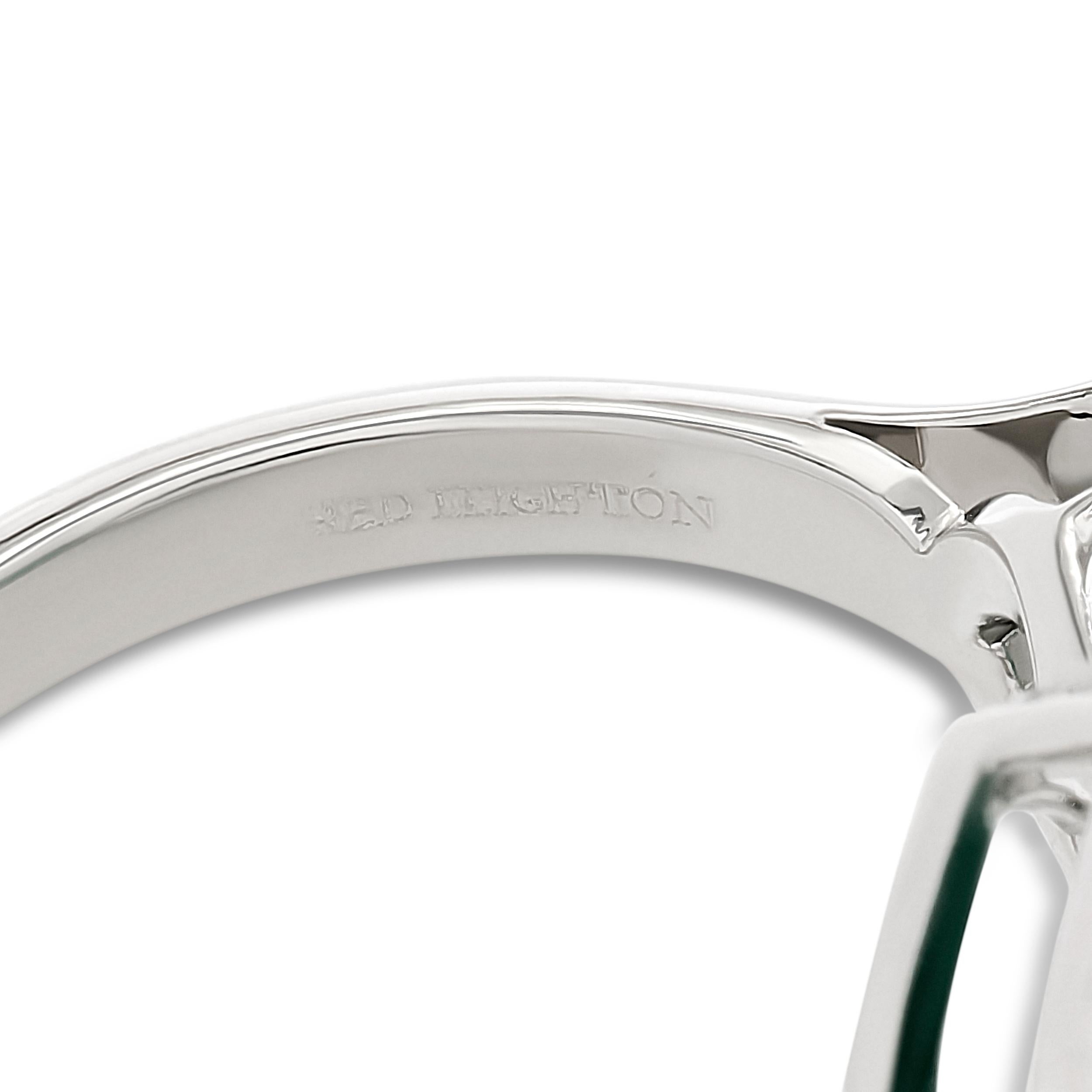 Fred Leighton Platin kolumbianischer Smaragd und Diamant Halo-Ring im Zustand „Gut“ im Angebot in Philadelphia, PA