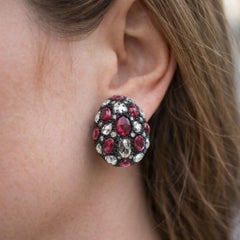 Pendientes Fred Leighton de Rubí y Diamante en Oro Amarillo de 18k