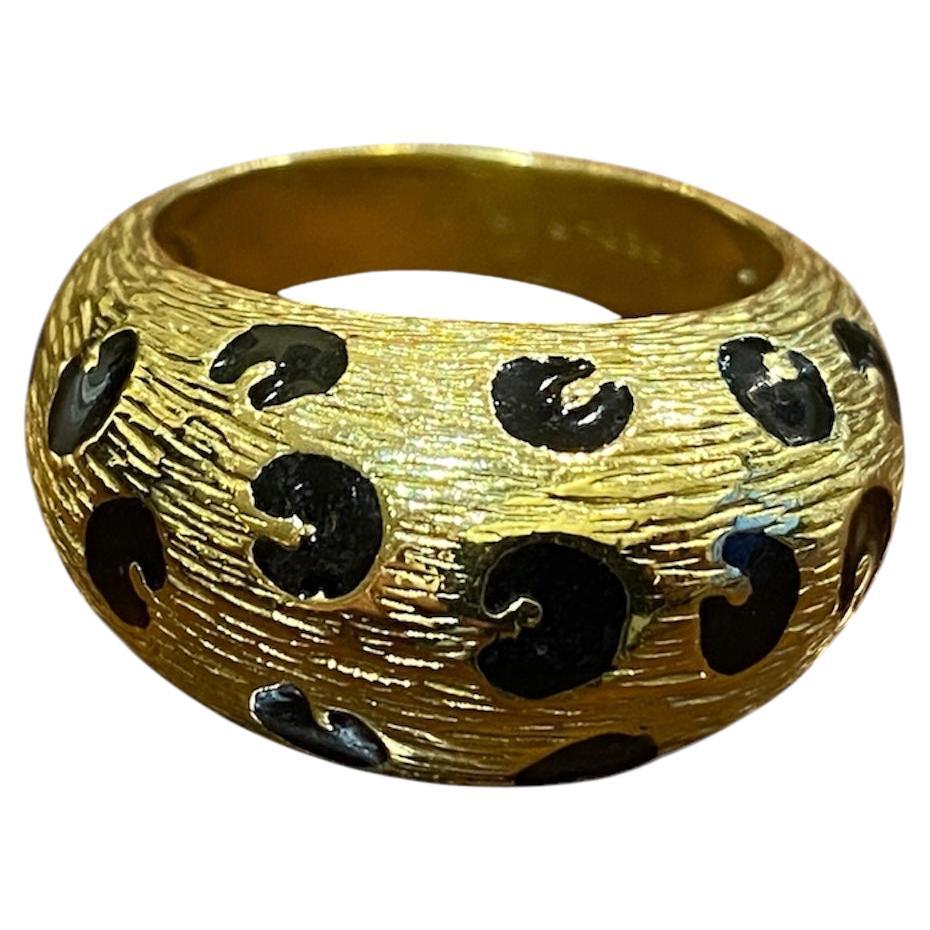 Fred Leopard Ring in Gold and Enamel