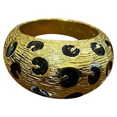 Fred Leopard Ring in Gold and Enamel