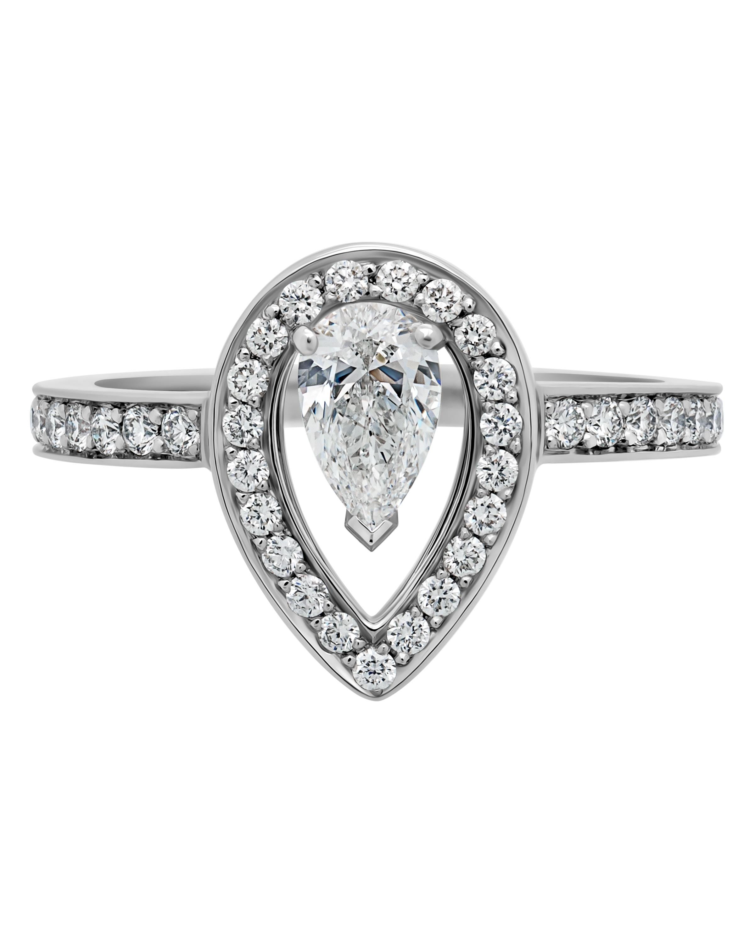 FRED Lovelight Platinum Diamond Engagement Ring sz 5.25 For Sale