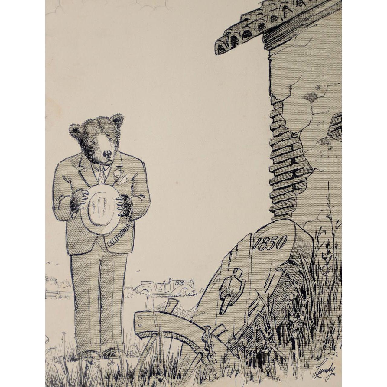 Rara ilustración original de caricatura del caricaturista estadounidense Fred Lundy.

Fred Ralph Lundy (1902-1989) estudió arte en la Universidad de Oregón antes de trasladarse a California en 1924. Tras seguir estudiando en el CCAC, fue dibujante