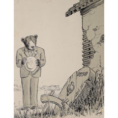 Fred Lundy CA Great Depression Cartoon Illustration, circa 1938