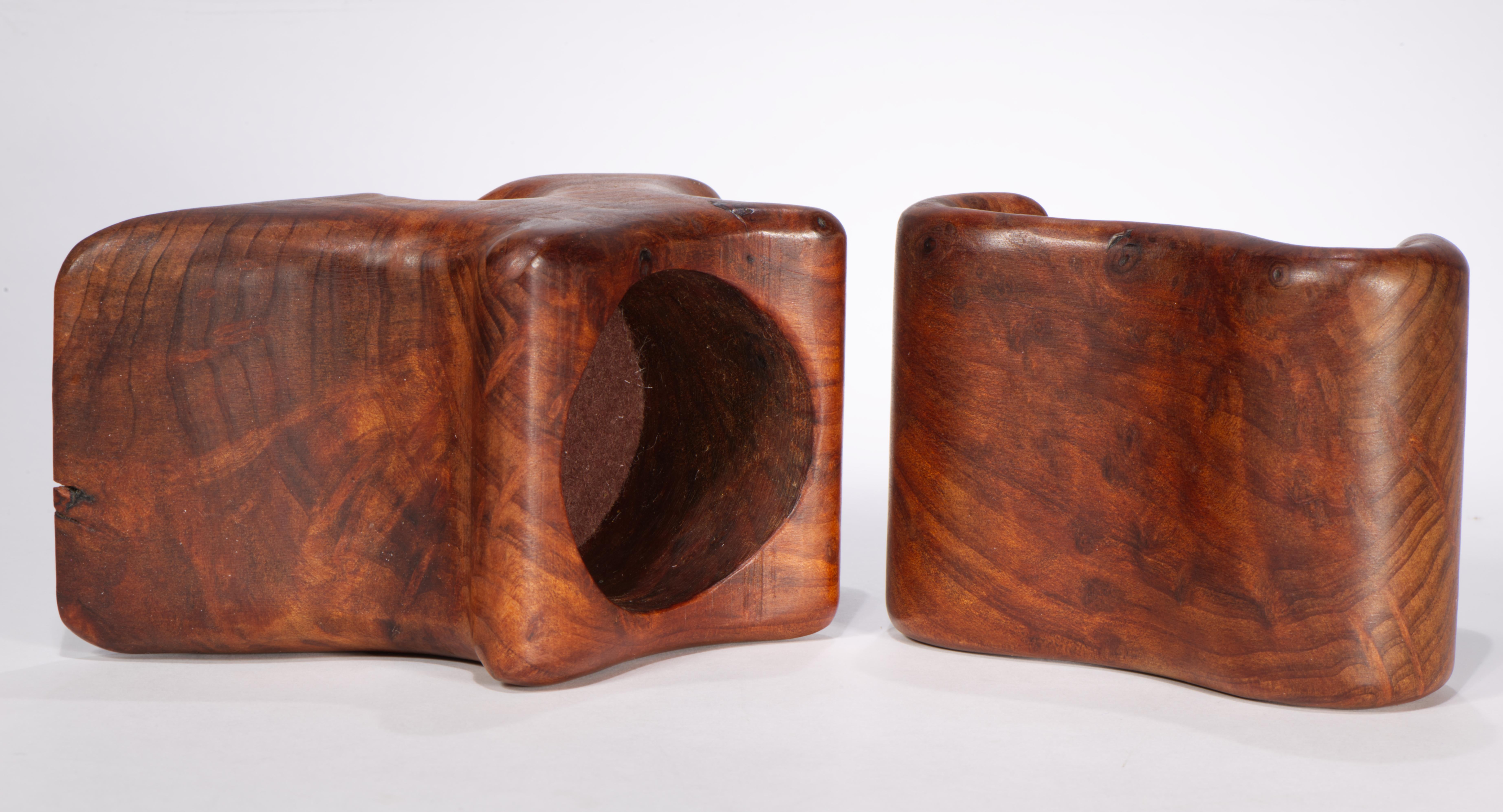 Fred & Marilyn Buss Redwood Burl Box with Sliding Lid For Sale 3