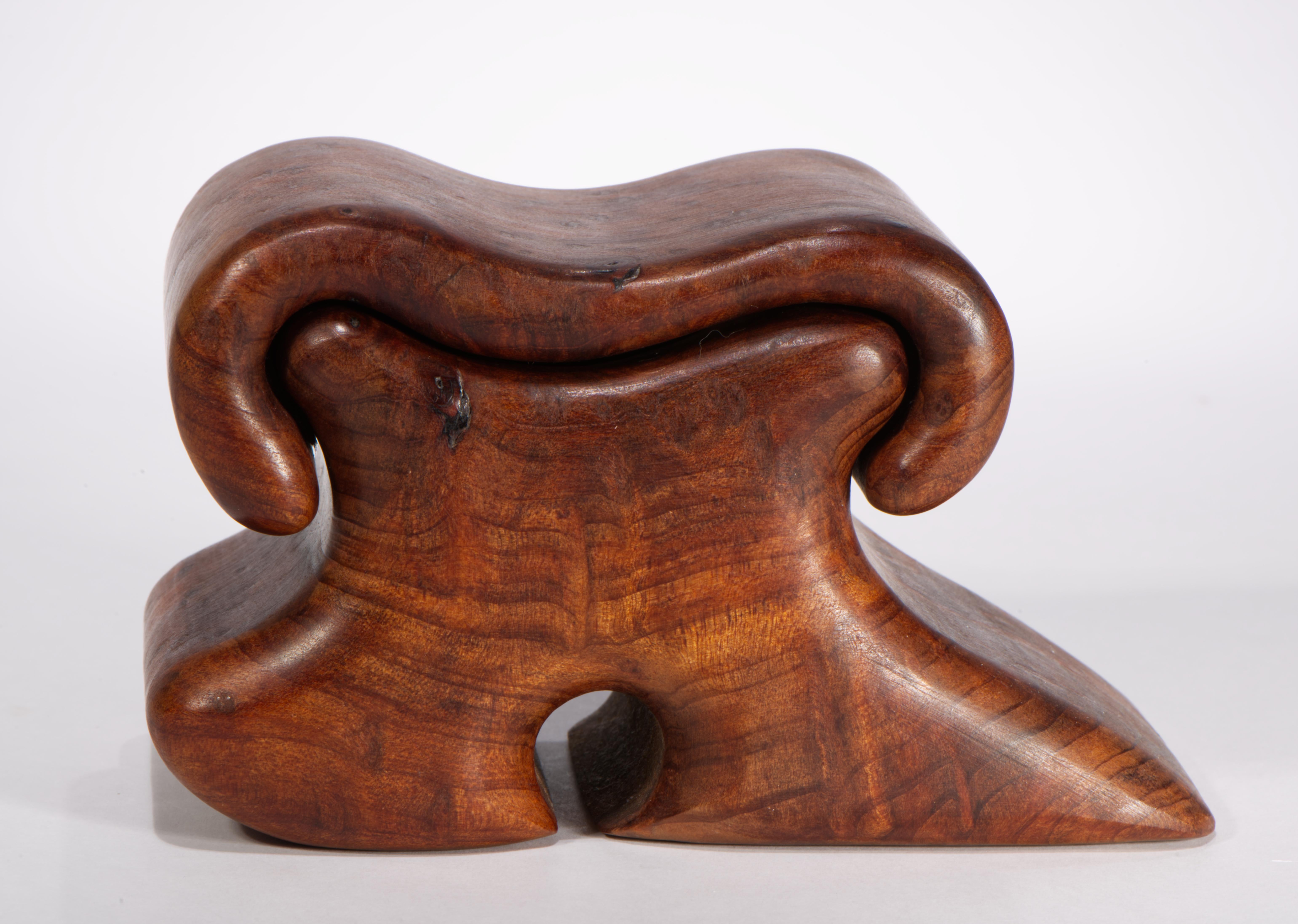 Fred & Marilyn Buss Redwood Burl Box with Sliding Lid For Sale 4