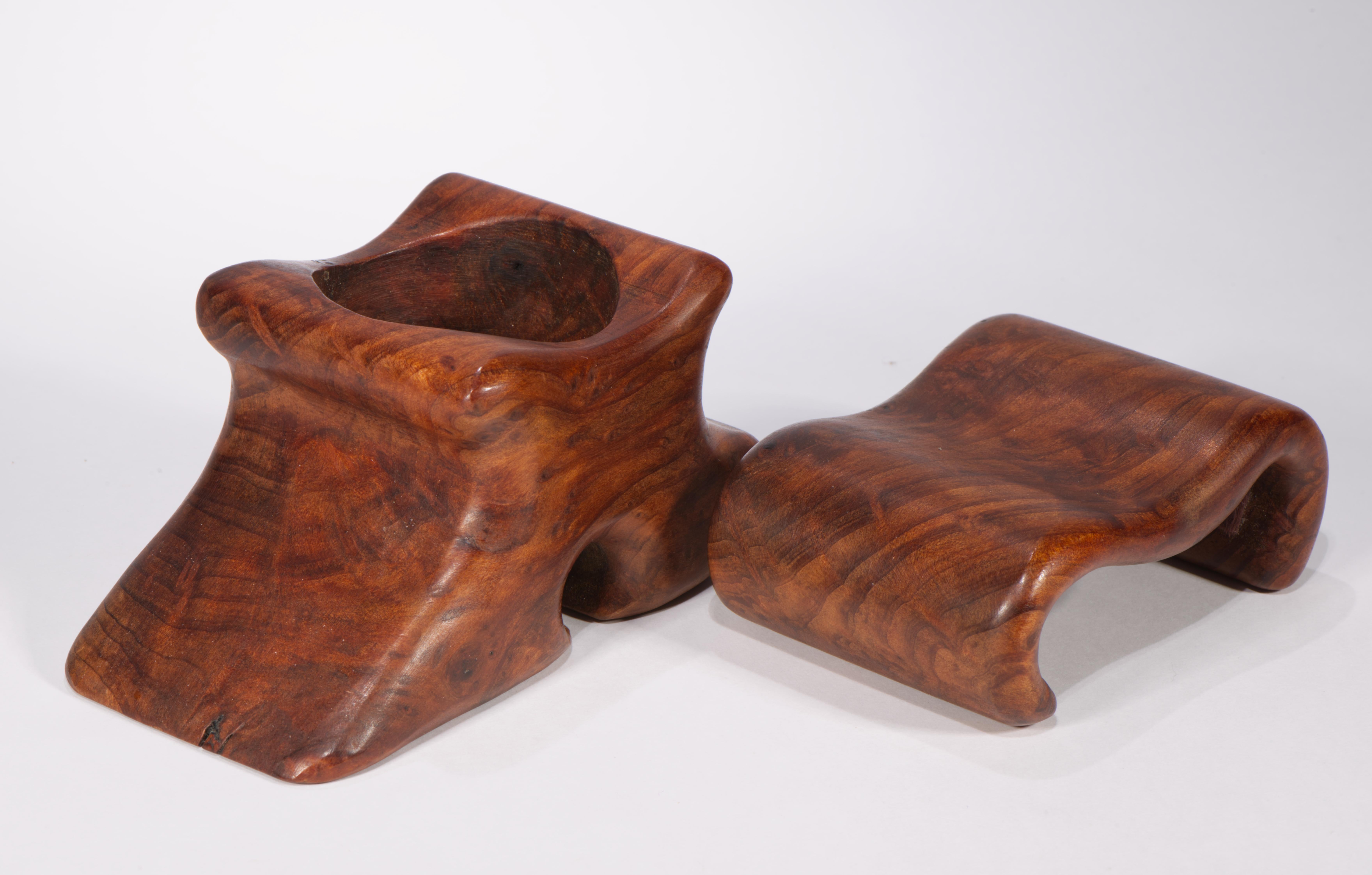 Fred & Marilyn Buss Redwood Burl Box with Sliding Lid In Good Condition For Sale In Clifton Springs, NY